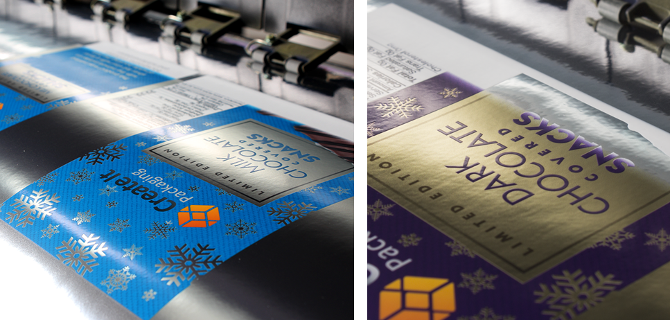 <div class='desc'>Foil material package printing in CMYK to create shiny, golden appearance.</div>